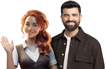 סוכנת הAI של בנק הפועלים עם הפרזנטור עמוס תמם / צילום: בנק הפועלים סוכנת הAI של בנק הפועלים עם הפרזנטור עמוס תמם / צילום: בנק הפועלים