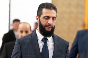 נשיא סוריה אל־ג'ולאני / צילום: ap, Mosa'ab Elshamy נשיא סוריה אל־ג'ולאני / צילום: ap, Mosa'ab Elshamy