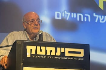 חנן מלצר במפגן התמיכה בגלי צה''ל בסינמטק / צילום: פרטי