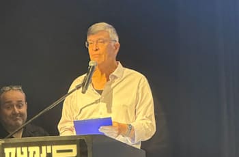 אבשלום קור במפגן התמיכה בגלי צה''ל בסינמטק / צילום: פרטי