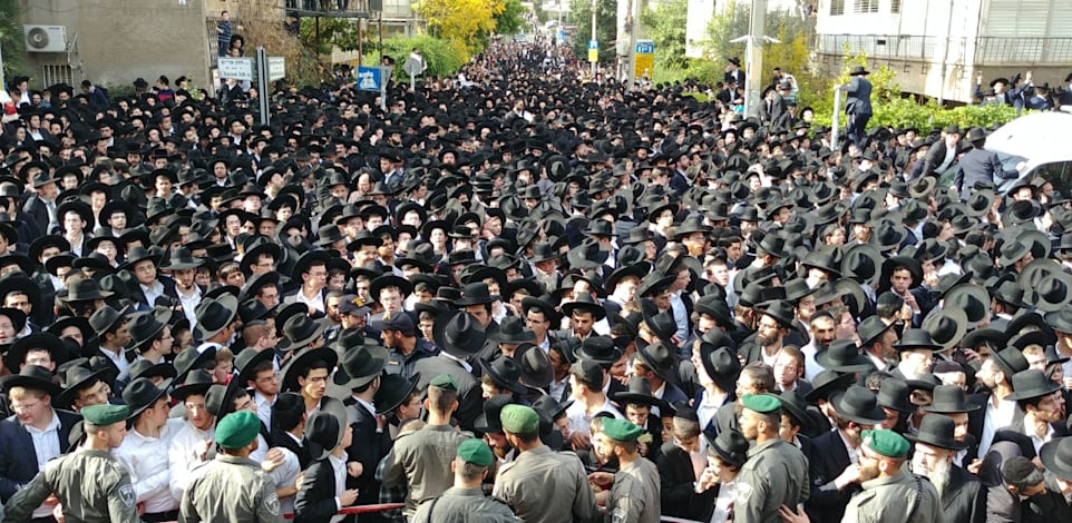הלוויה הרב אהרון לייב שטיינמן בני ברק / צילום: שלומי גבאי , באדיבות וואלה חדשות