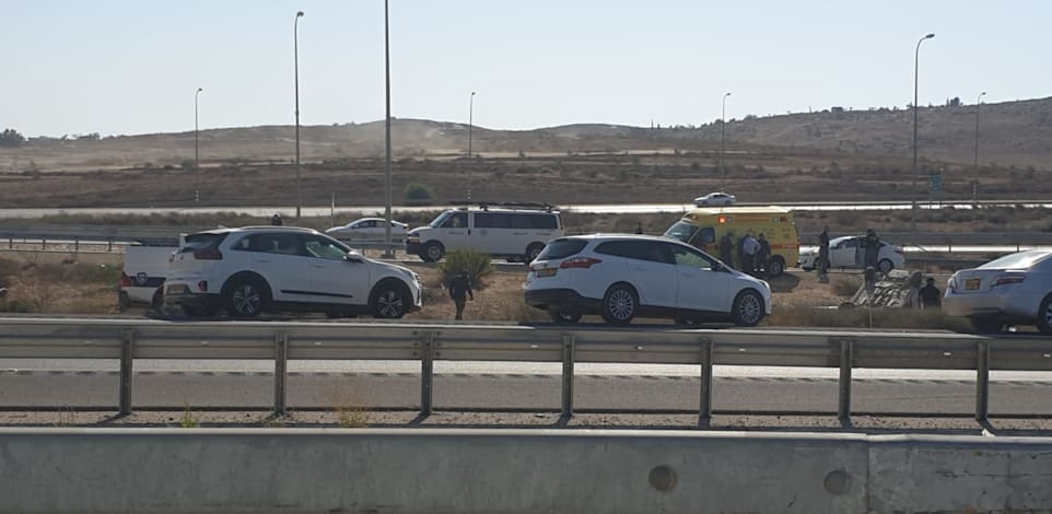 תאונת דרכים כביש באר שבע / צילום: בר - אל