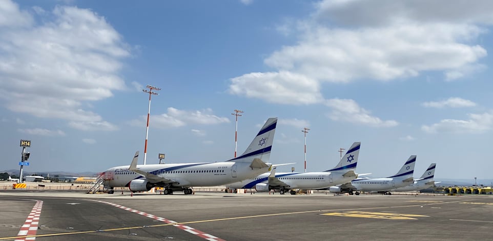 מטוסי אל על חונים בנתב"ג / צילום: מיכל רז חיימוביץ