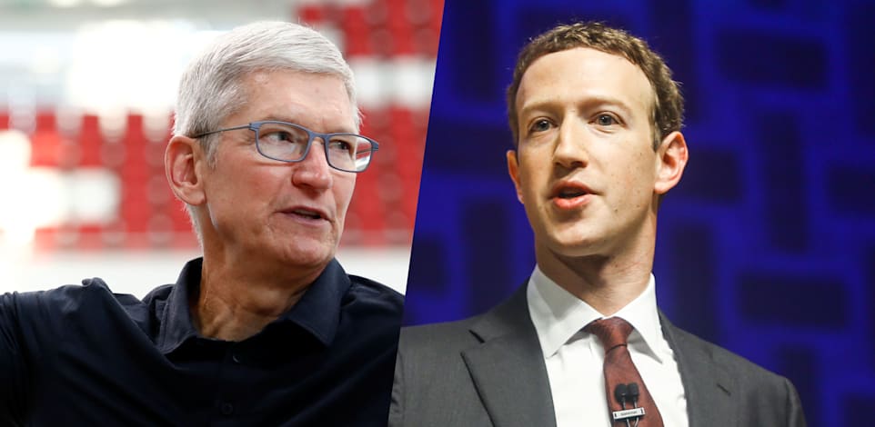מארק צוקרברג וטים קוק / צילום: Reuters