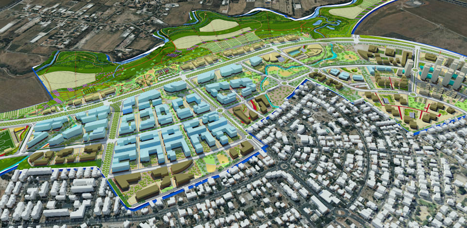 תכנית פארק אור יהודה. שיא בהכנסות רשות מקרקעי ישראל ב-2022 / הדמיה: רשות מקרקעי ישראל