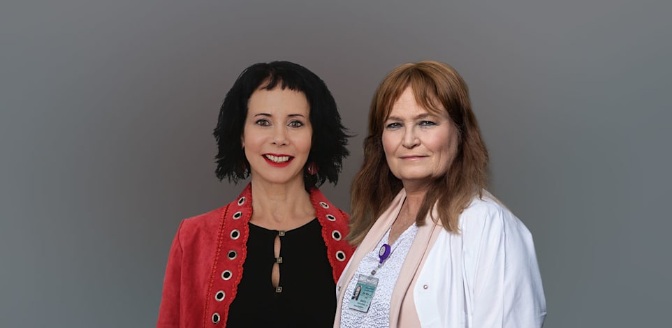 גליה רהב (מימין) ועידית מטות / צילום: איליה מלניקוב, מירי גטניו - דוברות איכילוב