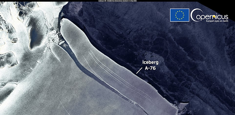 הקרחון A-76. גדול פי 80 ממנהטן / צילום: European Union, Copernicus Sentinel-1 imagery