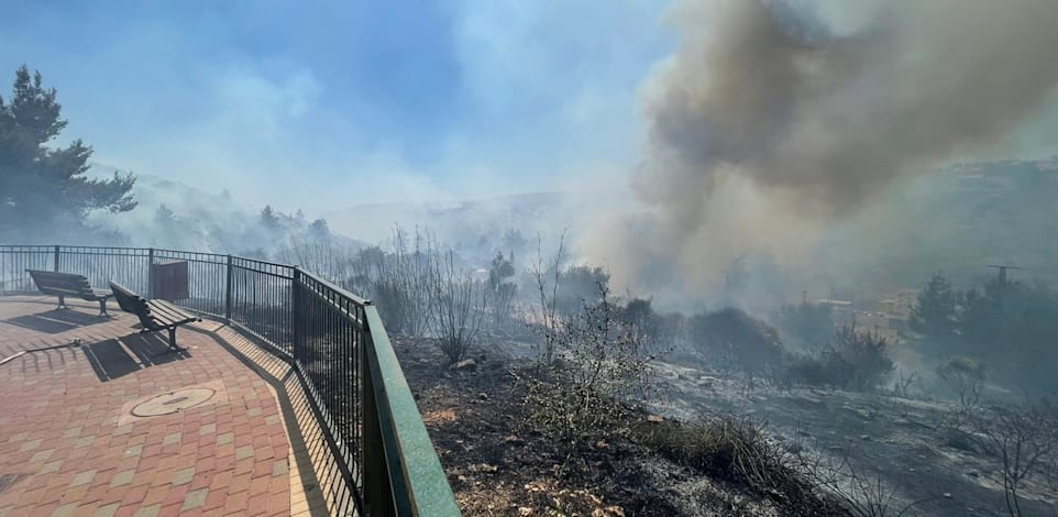 השריפה בצור הדסה היום / צילום: דוברות כבאות והצלה