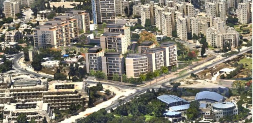 השכונה שתיבנה במקום מעונות הסטודנטים בהר הצופים, ירושלים / הדמיה: נעמה מליס