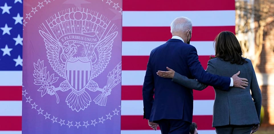 הנשיא ביידן והסגנית האריס באטלנטה, בשבוע שעבר / צילום: Associated Press, Patrick Semansky