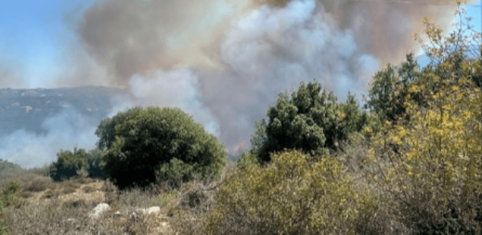מטחים בגליל (ארכיון) / צילום: דוברות כבאות והצלה לישראל, מחוז צפון