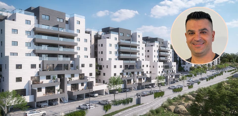 פרויקט ''שריקי הילס'' ביישוב צופים. בעיגול: חי שריקי / הדמיה: סנפשוט הדמיות, צילום: שריקי גרופ