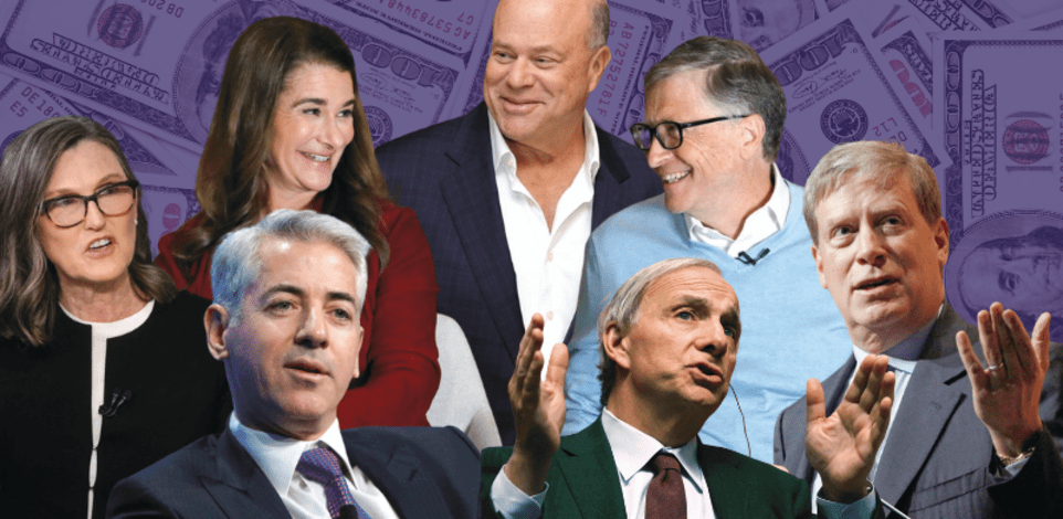 דיוויד טפר, ביל ומלינדה גייטס, ביל אקמן, ריי דליו, קת'י ווד, סטנלי דרוקנמילר / צילום: רויטרס - BRENDAN MCDERMID, Richard Brian