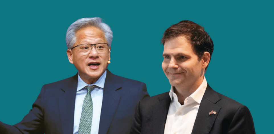 ג'ונתן רוס, מייסד ומנכ''ל גרוק וג'נסן הואנג, נשיא ומנכ''ל אנבידיה / צילום: ap, Ng Han Guan, Jeff Chiu