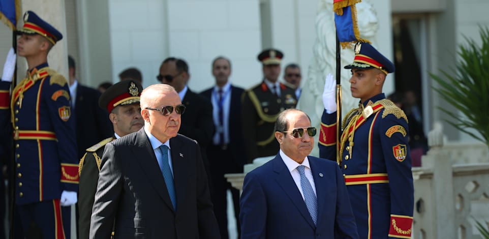 ארדואן בביקור במצרים החודש, לצד א־סיסי / צילום: Reuters, Anadolu