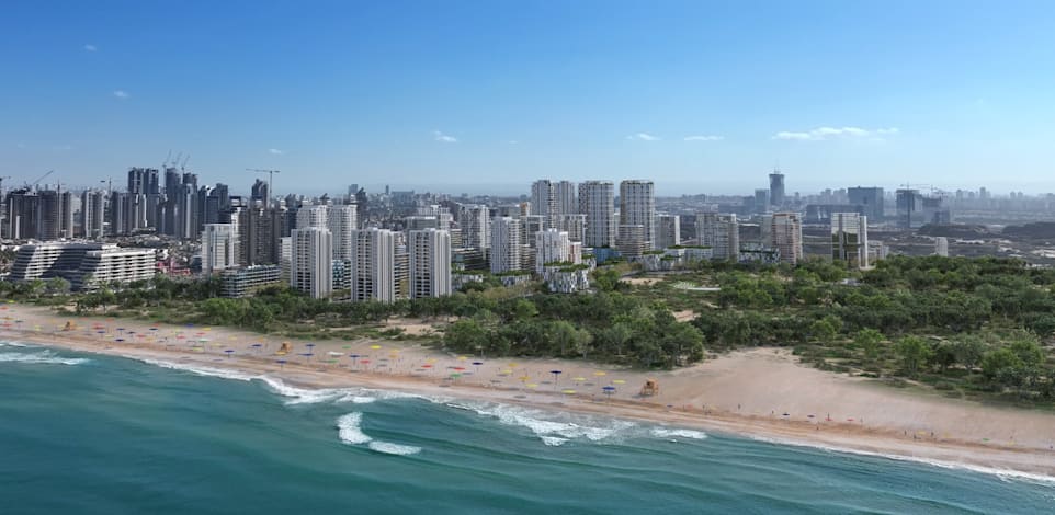 שכונת פארק הים שתוקם בשטח ''מטווח 24'' במערב ראשון לציון / הדמיה: עיריית ראשון לציון