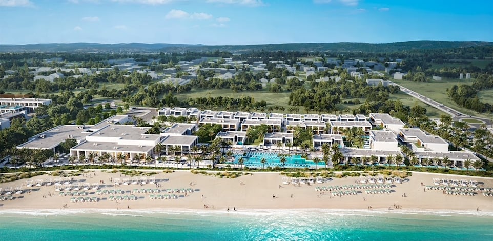 הדמיית מתחם המלונאות שצפוי לקום בחוף דור / צילום: יואל פגין אדריכלים