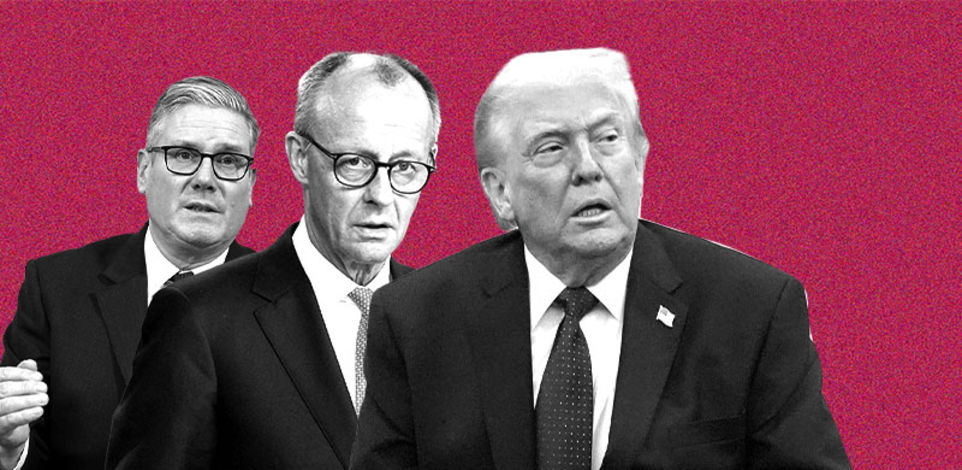 טראמפ, סטארמר ומרץ / צילומים: AP-Mark Schiefelbein, Ariel Schalit