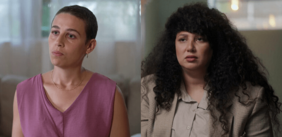 מימין: שי-לי עטרי ונעמה שחר / צילום: מתוך חשיפה עם חיים אתגר-ערוץ 12, אולפן שישי של חדשות 12