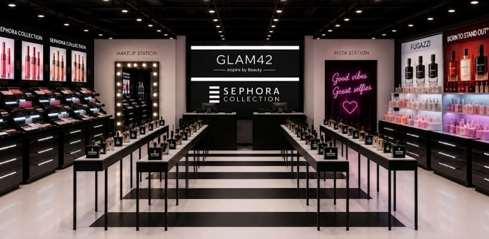 מתחם פופ-אפ של Sephora Collection ורשת GLAM24 / צילום: הנהלת קניוני עזריאלי