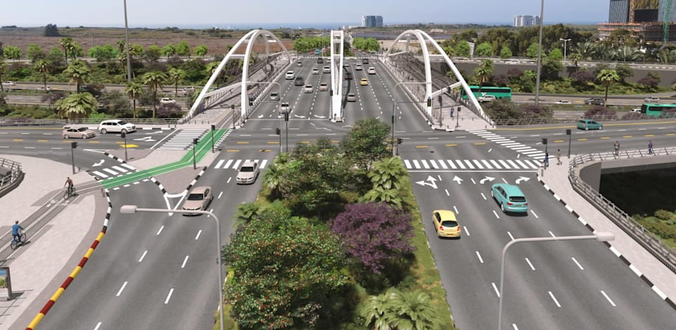 המחלף החדש בכביש החוף / הדמיה: אדר' עירית רז לוינסקי, י.ע.ל אדריכלות
