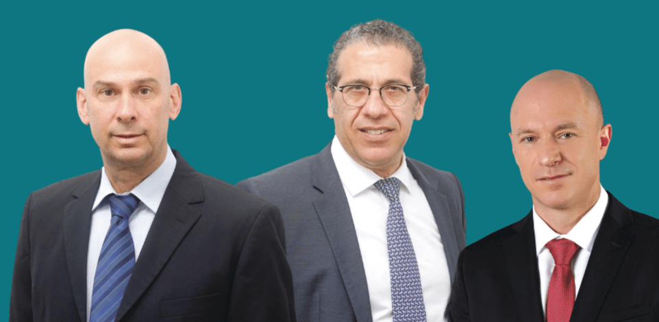מימין: עו''ד יורם נוה, מנכ''ל כלל ביטוח, ויקטור שמריך, ווליו בייס ועידו נויברגר, ווליו בייס / צילום: סיון פרג', תומר יעקבסון