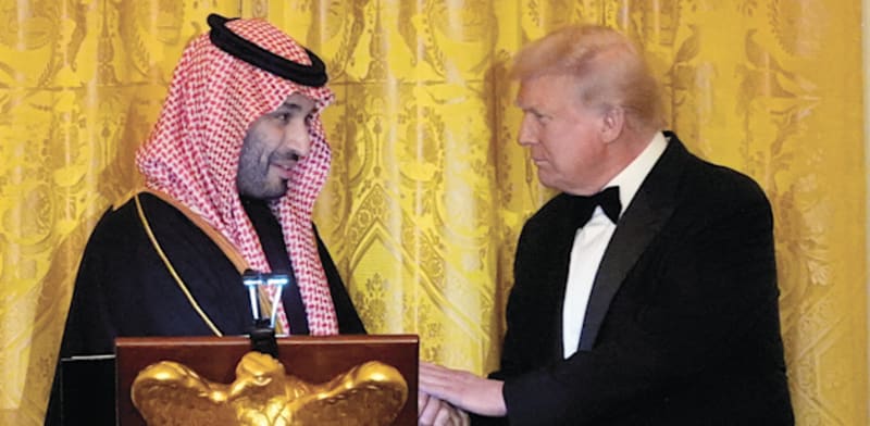 נשיא ארה''ב דונלד טראמפ עם יורש העצר הסעודי בן סלמאן / צילום: ap, Alex Brandon