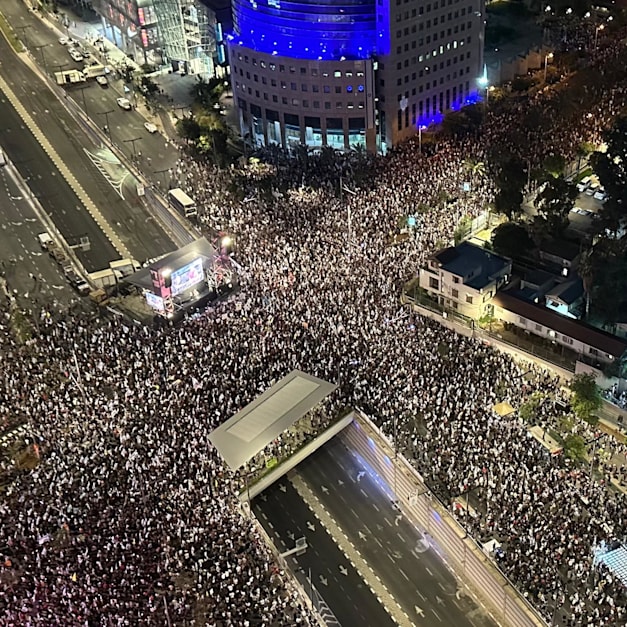 ההפגנה בקפלן / צילום: איתן סלונים