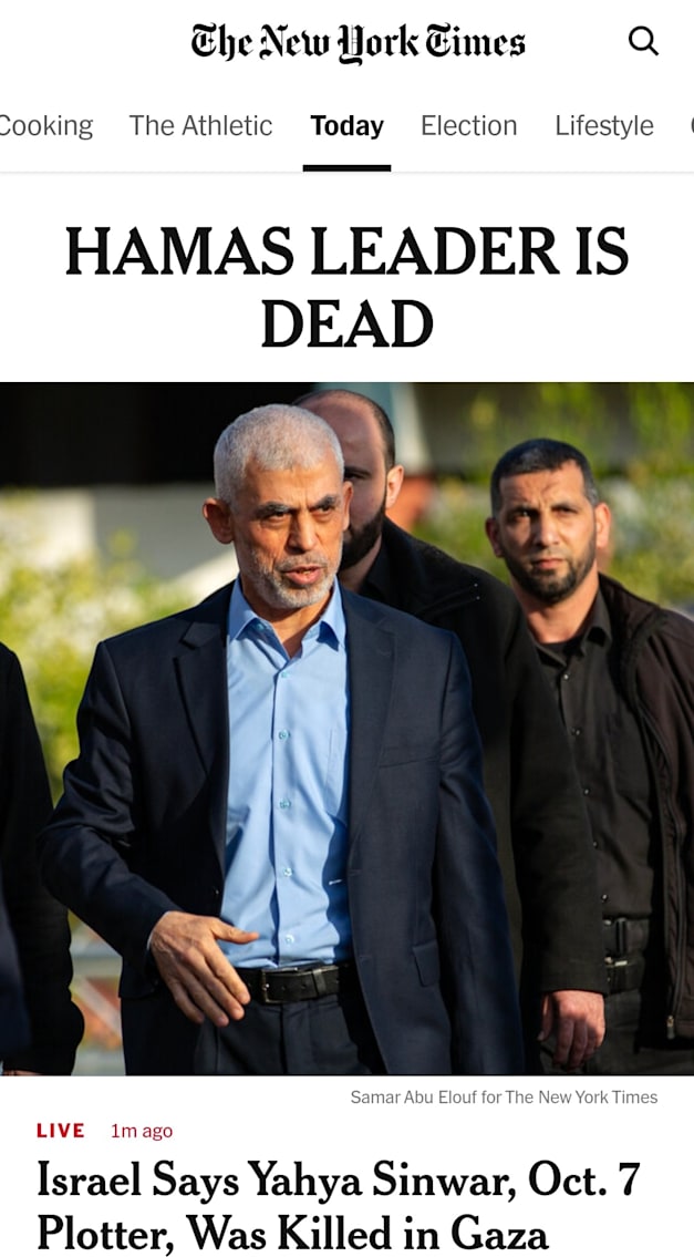 הכותרת הראשית של הניו יורק טיימס / צילום: צילום מסך הכותרת הראשית של הניו יורק טיימס / צילום: צילום מסך