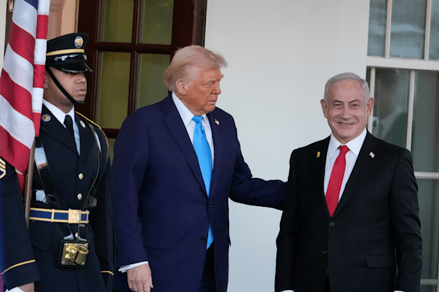 טראמפ ונתניהו בפגישתם, הלילה / צילום: Associated Press, Alex Brandon