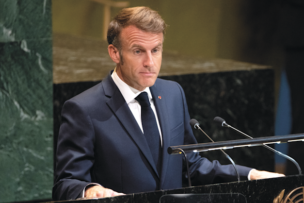 נשיא צרפת עמנואל מקרון / צילום: ap, Angelina Katsanis