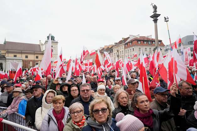 עצרת נגד הגירה בלתי חוקית בוורשה. אלטרנטיבה למדיניות במערב היבשת / צילום: ap, Czarek Sokolowski עצרת נגד הגירה בלתי חוקית בוורשה. אלטרנטיבה למדיניות במערב היבשת / צילום: ap, Czarek Sokolowski