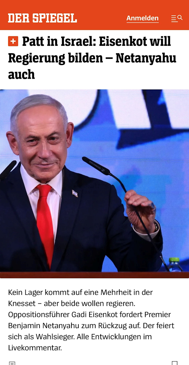 דיווח על הבחירות בישראל ב''דר שפיגל'' דיווח על הבחירות בישראל ב''דר שפיגל''