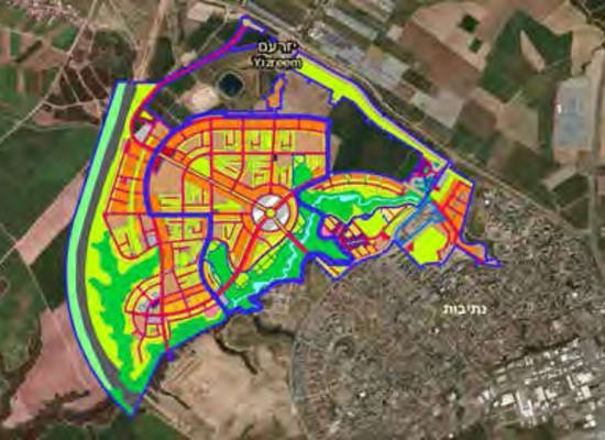 תוכנית הוותמ''ל לעיר אופקים. בנייה על  שטחים פנויים / הדמיה: החברה  להגנת הטבע