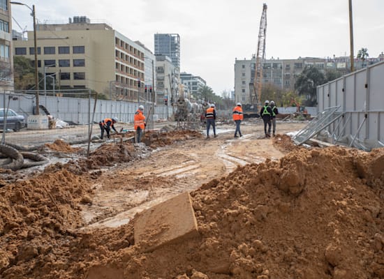 עבודות הרכבת הקלה באזור כיכר רבין בתחילת השנה / צילום: כדיה לוי