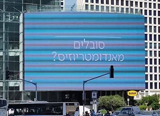המודעה למחלת האנדומטריוזיס / צילום: צילום מסך המודעה למחלת האנדומטריוזיס / צילום: צילום מסך