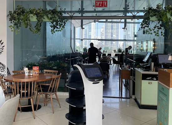 הרובוט הממלצר בקפה גרג / צילום: עוזי לוי, יח''צ