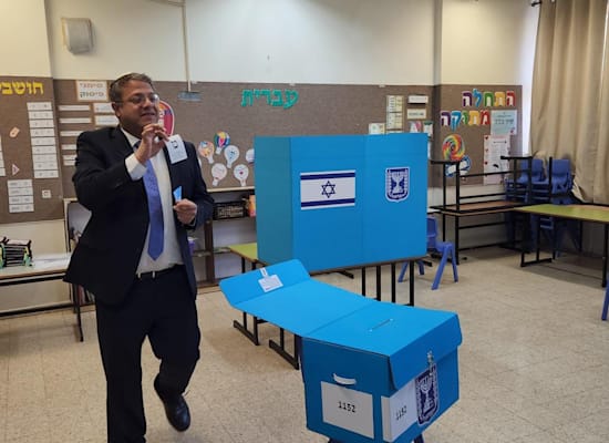 יו''ר עוצמה יהודית, ח''כ איתמר בן גביר, בקלפי יו''ר עוצמה יהודית, ח''כ איתמר בן גביר, בקלפי