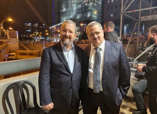 רוני אלשיך ואהוד ברק, בהפגנה בתל אביב / צילום: מטה המחאה רוני אלשיך ואהוד ברק, בהפגנה בתל אביב / צילום: מטה המחאה