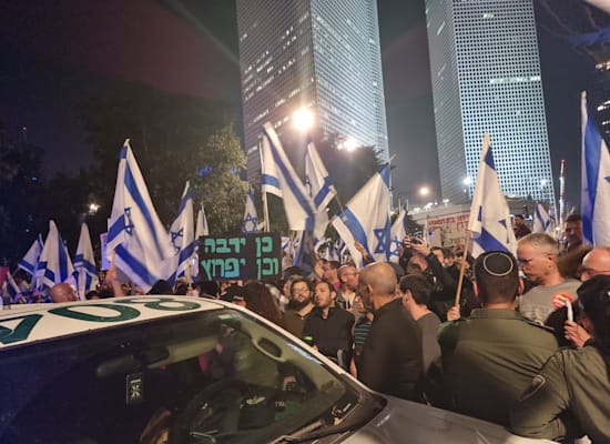 מפגינים בירידה לאיילון / צילום: גלובס מפגינים בירידה לאיילון / צילום: גלובס