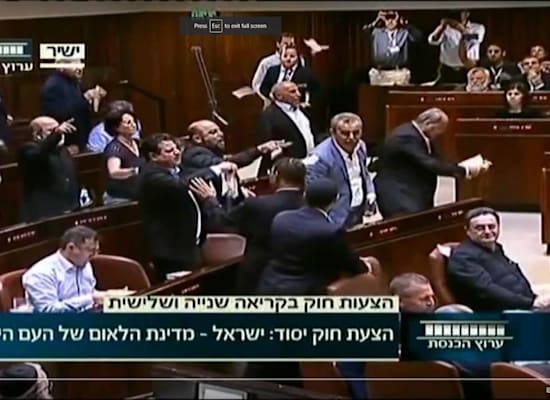 אישור חוק הלאום בכנסת. הציף מחדש את המתח בין שני המושגים / צילום: צילום מסך מתוך ערוץ הכנסת