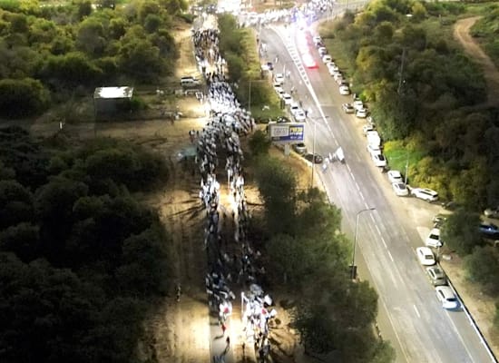 הצעדה מקיסריה לאור עקיבא, מוקדם יותר היום הצעדה מקיסריה לאור עקיבא, מוקדם יותר היום