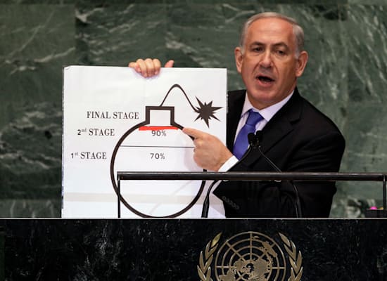 נתניהו נואם באו''ם על האיום הגרעיני. ''המשימה שלו מעולם לא הייתה לקבל חיוכים ממנהיגי עולם'' / צילום: Associated Press, Richard Drew נתניהו נואם באו''ם על האיום הגרעיני. ''המשימה שלו מעולם לא הייתה לקבל חיוכים ממנהיגי עולם'' / צילום: Associated Press, Richard Drew