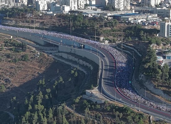 המחאה במקטע אחרון לירושלים, קרדיט: אביב אטלס Aviv Atlas