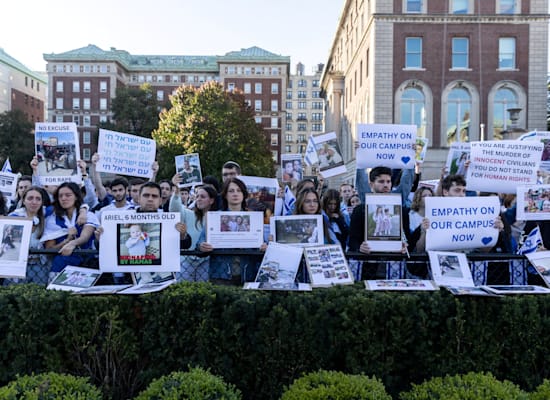 הפגנת תמיכה בישראל באוניברסיטת קולומביה. ''כישלון של אמות מידה מוסריות'' / צילום: Reuters, Jeenah Moon