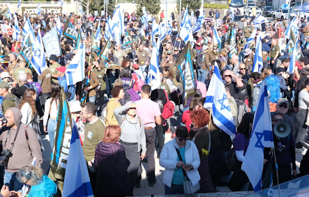 הפגנת תמיכה לגיוס חרדים, השבוע / צילום: אדר איל