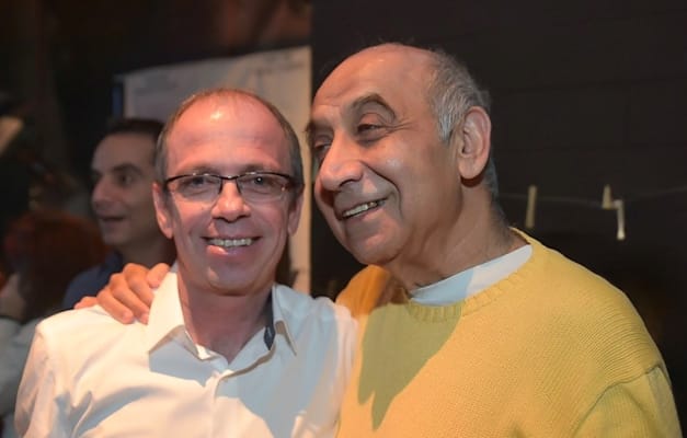יוכמן עם יצחק סוארי, באירוע 25 שנה למשרד הייעוץ יוכמן עם יצחק סוארי, באירוע 25 שנה למשרד הייעוץ