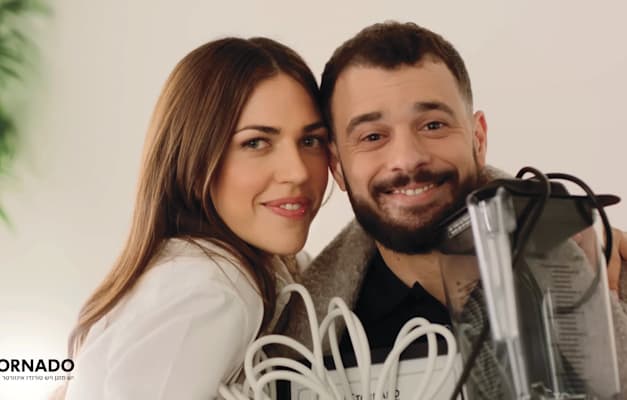 נעמי לבוב ואלעד שנקר בקמפיין טורנדו / צילום: צילום מסך