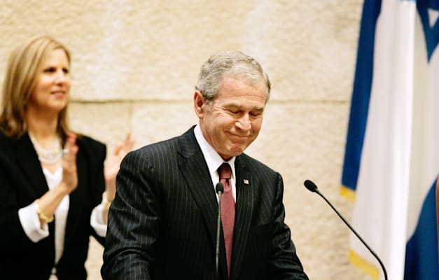 נשיא ארה''ב ג'ורג' וו. בוש בנאום בכנסת / צילום: Reuters, Larry Downing
