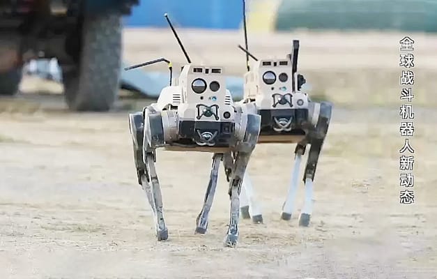 רובוטים  חמושים  בתרגיל בסין. מערכות אוטונומיות עלולות לעשות טעויות קטלניות / צילום: צילום מסך CCTV